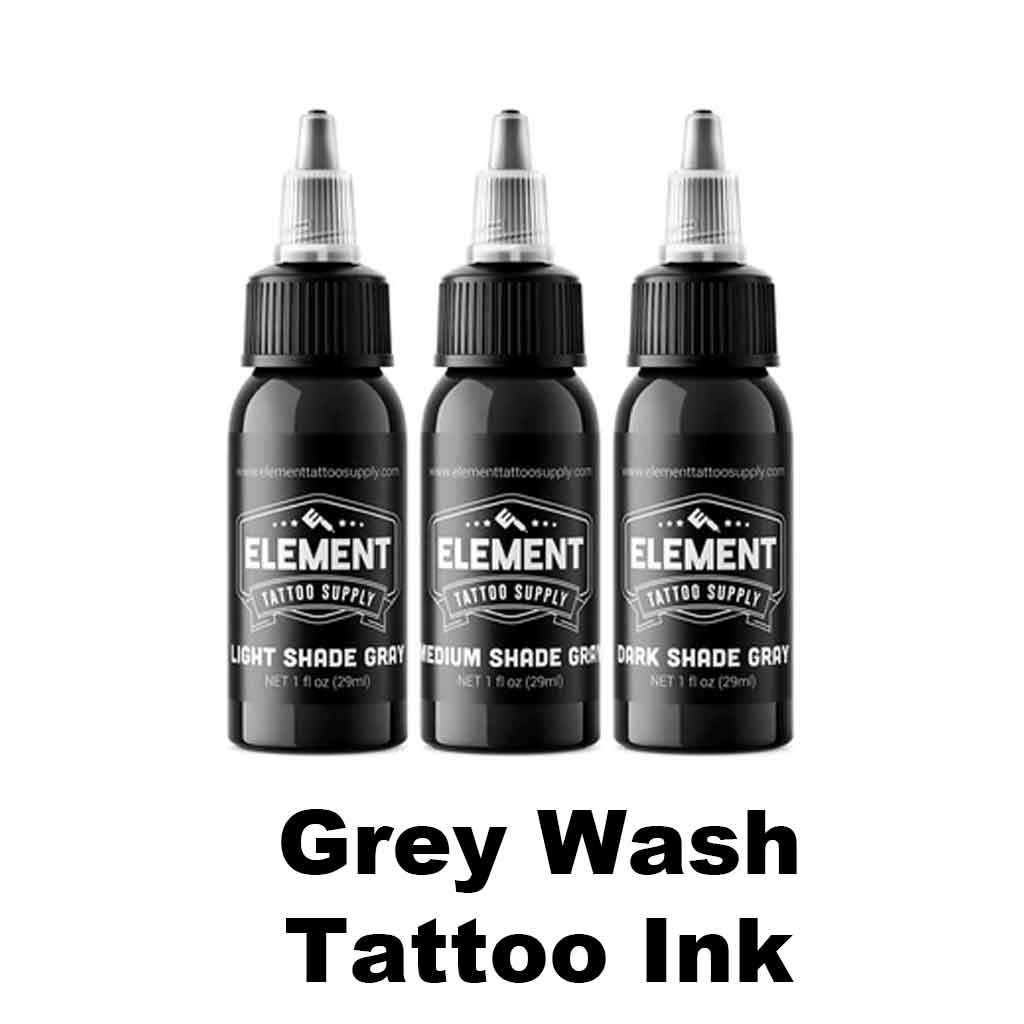 World Famous Tattoo Ink Sets -Five Stage Shading Set (6 X 4oz Bottles) Grey  Wash