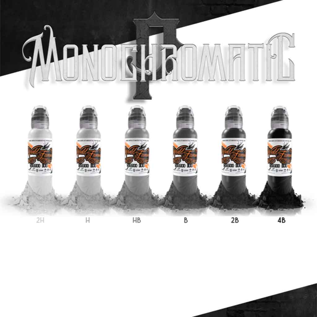 World Famous Tattoo Ink - Poch's Monochromatic Set