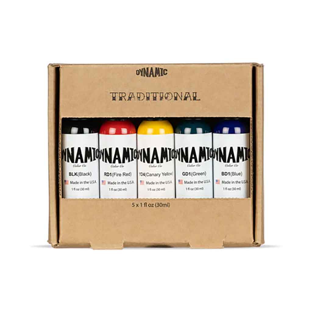 Dynamic Tattoo Ink Traditional Color Set - 1 oz Bottles