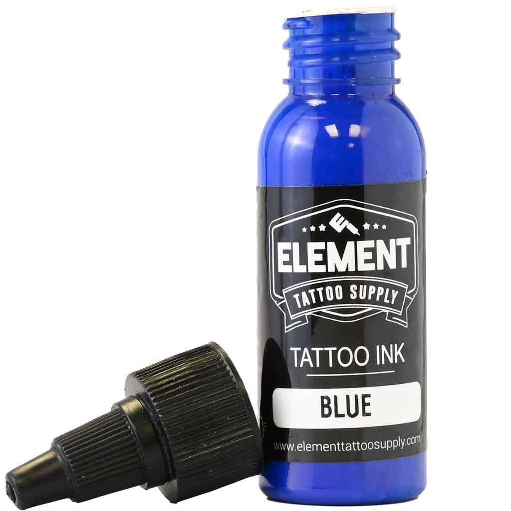 Blue Tattoo Ink 1oz Black top off