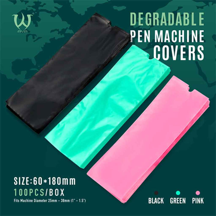 ECO-Friendly Pen Machine Covers Black 60mm x 180mm 100 pcs