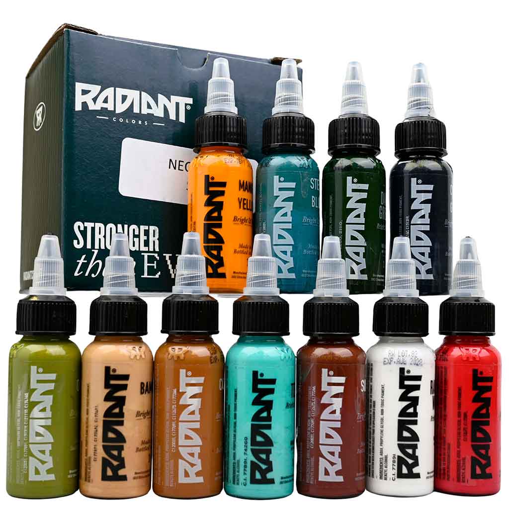 10 Color Neo Traditional Set, Radiant Tattoo Ink