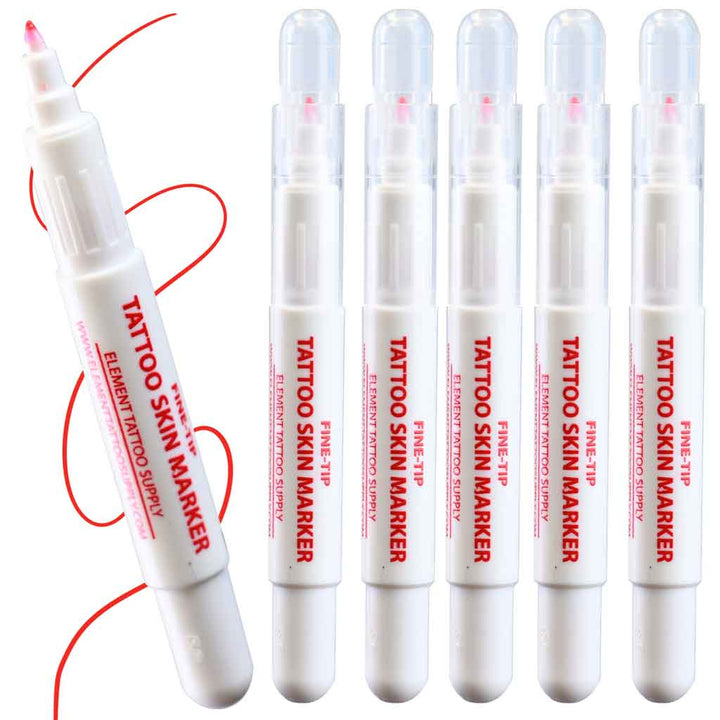 Tattoo Skin Markers Fine-Tip, Red