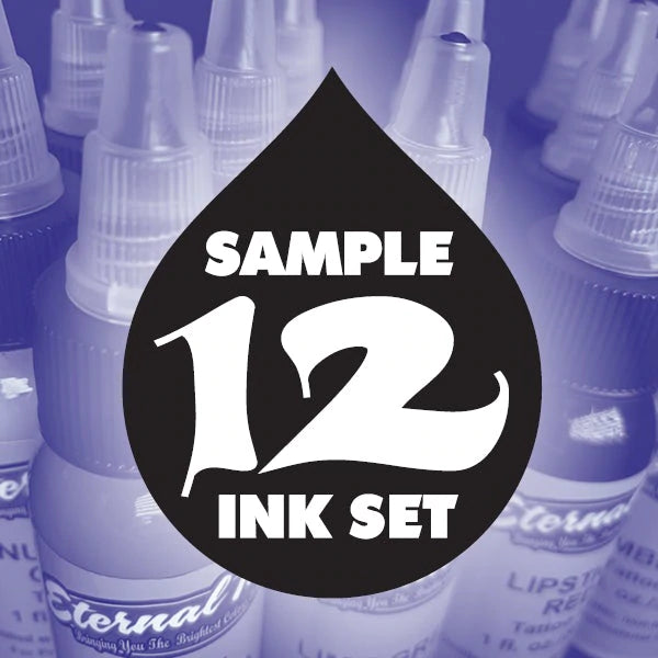 Sample 12 Tattoo Ink Set, Eternal Ink, 1 oz