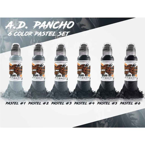 A.D. Pancho Pastel Grey Set by World Famous Tattoo Inks, Joker Tattoo  Supply